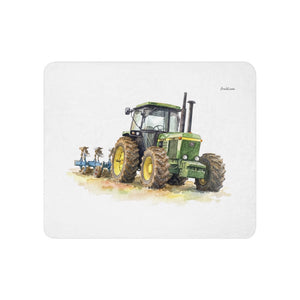 Furrow & Fields 50″×60″ John Deere 4350 Watercolor | Sherpa Blanket Quality Farmers Merch