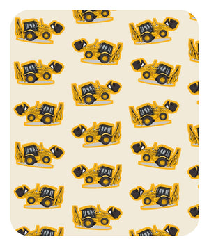 Furrow & Fields Baby Bodysuit Baby JCB 3CX Sitemaster SRS Digger Bodysuit – Cream Pattern Quality Farmers Merch