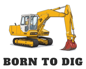 Furrow & Fields Baby Bodysuit Baby JCB 804 Digger Bodysuit – Born to Dig Quality Farmers Merch