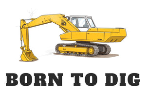 Furrow & Fields Baby Bodysuit Baby JCB 806 Digger Bodysuit – Born to Dig Quality Farmers Merch