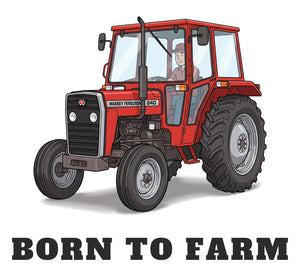 Furrow & Fields Baby Bodysuit Baby Massey Ferguson 240 Tractor Bodysuit – Born to Farm Quality Farmers Merch