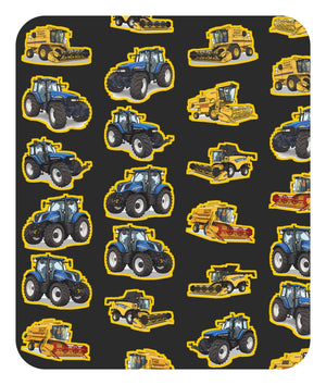 Furrow & Fields Baby Bodysuit Baby New Holland Tractors Bodysuit – Charcoal Pattern Quality Farmers Merch