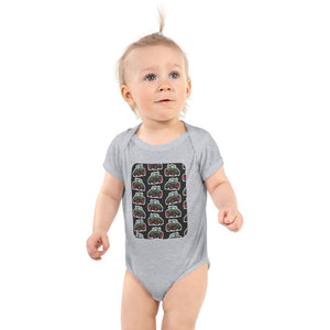 Furrow & Fields Baby Bodysuit Heather / 12 months Baby Fendt 828 Vario Tractor Bodysuit – Charcoal Pattern Quality Farmers Merch