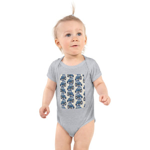 Furrow & Fields Baby Bodysuit Heather / 12 months Baby Ford 4000 Tractor Bodysuit – Cream Pattern Quality Farmers Merch
