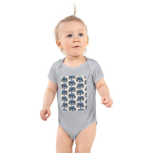 Furrow & Fields Baby Bodysuit Heather / 12 months Baby Ford 7000 Tractor Bodysuit – Cream Pattern Quality Farmers Merch