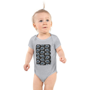 Furrow & Fields Baby Bodysuit Heather / 12 months Baby Ford 9700 Tractor Bodysuit – Charcoal Pattern Quality Farmers Merch