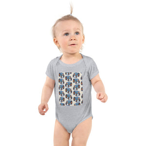 Furrow & Fields Baby Bodysuit Heather / 12 months Baby Fordson Major Tractor Bodysuit – Cream Pattern Quality Farmers Merch