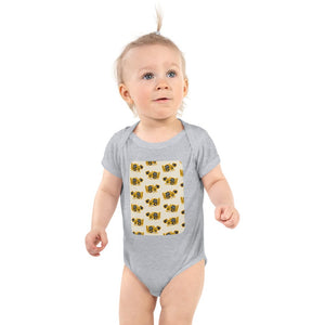 Furrow & Fields Baby Bodysuit Heather / 12 months Baby JCB 3CX Sitemaster SRS Digger Bodysuit – Cream Pattern Quality Farmers Merch