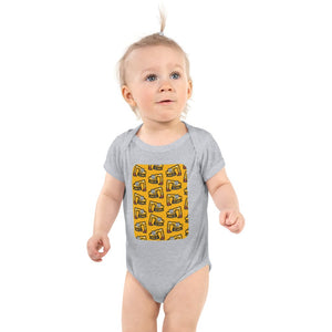 Furrow & Fields Baby Bodysuit Heather / 12 months Baby JCB 804 Digger Bodysuit – Yellow Pattern Quality Farmers Merch
