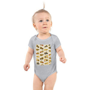 Furrow & Fields Baby Bodysuit Heather / 12 months Baby JCB Diggers Bodysuit – Cream Pattern Quality Farmers Merch