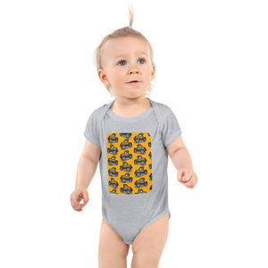 Furrow & Fields Baby Bodysuit Heather / 12 months Baby JCB Fastrac 3190 Tractor Bodysuit – Yellow Pattern Quality Farmers Merch