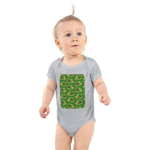 Furrow & Fields Baby Bodysuit Heather / 12 months Baby John Deere 530 Combine Bodysuit – Green Pattern Quality Farmers Merch