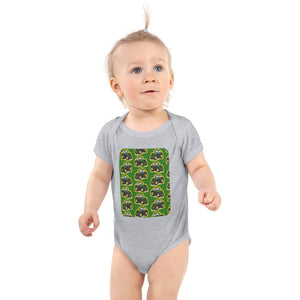 Furrow & Fields Baby Bodysuit Heather / 12 months Baby John Deere 6R 250 Tractor Bodysuit – Green Pattern Quality Farmers Merch