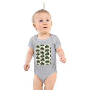 Furrow & Fields Baby Bodysuit Heather / 12 months Baby John Deere 8345R Tractor Bodysuit – Cream Pattern Quality Farmers Merch