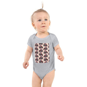 Furrow & Fields Baby Bodysuit Heather / 12 months Baby Massey Ferguson 3075 Tractor Bodysuit – Cream Pattern Quality Farmers Merch