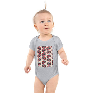 Furrow & Fields Baby Bodysuit Heather / 12 months Baby Massey Ferguson 3090 Tractor Bodysuit – Cream Pattern Quality Farmers Merch