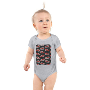 Furrow & Fields Baby Bodysuit Heather / 12 months Baby Massey Ferguson 520 Combine Bodysuit – Charcoal Pattern Quality Farmers Merch