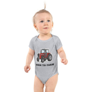 Furrow & Fields Baby Bodysuit Heather / 12 months Baby Massey Ferguson 590 Tractor Bodysuit – Born to Farm Quality Farmers Merch