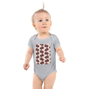 Furrow & Fields Baby Bodysuit Heather / 12 months Baby Massey Ferguson 6480 Tractor Bodysuit – Cream Pattern Quality Farmers Merch
