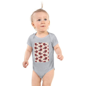 Furrow & Fields Baby Bodysuit Heather / 12 months Baby Massey Ferguson 760 Combine Bodysuit – Cream Pattern Quality Farmers Merch