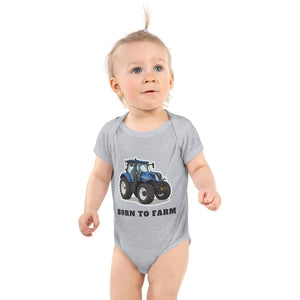 Furrow & Fields Baby Bodysuit Heather / 12 months Baby New Holland T7.225 Tractor Bodysuit – Born to Farm Quality Farmers Merch