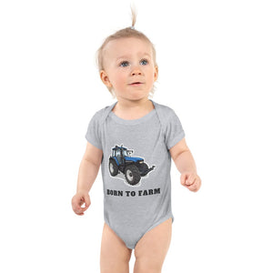 Furrow & Fields Baby Bodysuit Heather / 12 months Baby New Holland TM 135 Tractor Bodysuit – Born to Farm Quality Farmers Merch