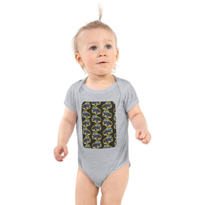 Furrow & Fields Baby Bodysuit Heather / 12 months Baby New Holland TM 155 Tractor Bodysuit – Charcoal Pattern Quality Farmers Merch