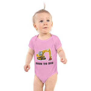 Furrow & Fields Baby Bodysuit Pink / 12 months Baby JCB 804 Digger Bodysuit – Born to Dig Quality Farmers Merch