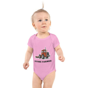 Furrow & Fields Baby Bodysuit Pink / 12 months Baby Massey Ferguson 1200 Tractor Bodysuit – Future Farmer Quality Farmers Merch