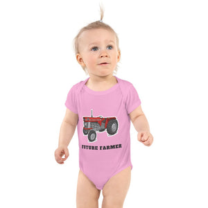 Furrow & Fields Baby Bodysuit Pink / 12 months Baby Massey Ferguson 165 Tractor Bodysuit – Future Farmer Quality Farmers Merch