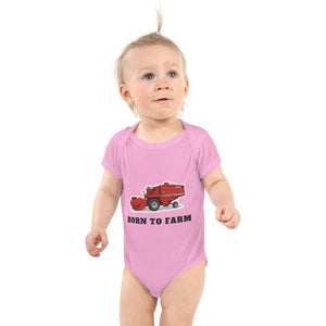 Furrow & Fields Baby Bodysuit Pink / 12 months Baby Massey Ferguson 520 Combine Bodysuit – Born to Farm Quality Farmers Merch
