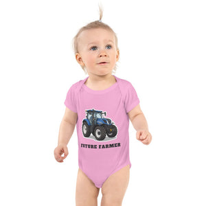 Furrow & Fields Baby Bodysuit Pink / 12 months Baby New Holland T7.225 Tractor Bodysuit – Future Farmer Quality Farmers Merch