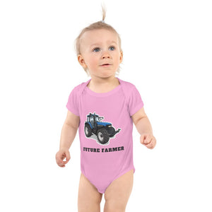Furrow & Fields Baby Bodysuit Pink / 12 months Baby New Holland TM 135 Tractor Bodysuit – Future Farmer Quality Farmers Merch
