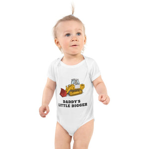 Furrow & Fields Baby Bodysuit White / 12 months Baby JCB 112 Digger Bodysuit – Daddy's Little Digger Quality Farmers Merch