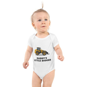Furrow & Fields Baby Bodysuit White / 12 months Baby JCB TM420 Digger Bodysuit – Daddy's Little Digger Quality Farmers Merch