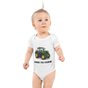 Furrow & Fields Baby Bodysuit White / 12 months Baby John Deere 6R 250 Tractor Bodysuit – Born to Farm Quality Farmers Merch