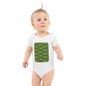 Furrow & Fields Baby Bodysuit White / 12 months Baby John Deere 6R 250 Tractor Bodysuit – Green Pattern Quality Farmers Merch
