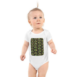 Furrow & Fields Baby Bodysuit White / 12 months Baby John Deere Tractors Bodysuit – Charcoal Pattern Quality Farmers Merch