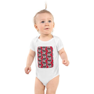Furrow & Fields Baby Bodysuit White / 12 months Baby Massey Ferguson 240 Tractor Bodysuit – Red Pattern Quality Farmers Merch
