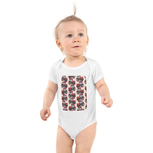 Furrow & Fields Baby Bodysuit White / 12 months Baby Massey Ferguson 390T Tractor Bodysuit – Cream Pattern Quality Farmers Merch