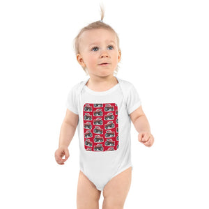 Furrow & Fields Baby Bodysuit White / 12 months Baby Massey Ferguson 399 Tractor Bodysuit – Red Pattern Quality Farmers Merch