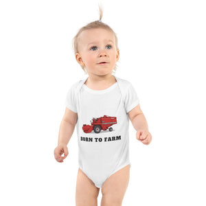 Furrow & Fields Baby Bodysuit White / 12 months Baby Massey Ferguson 520 Combine Bodysuit – Born to Farm Quality Farmers Merch