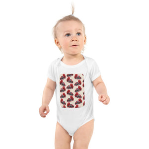 Furrow & Fields Baby Bodysuit White / 12 months Baby Massey Ferguson 6180 Tractor Bodysuit – Cream Pattern Quality Farmers Merch