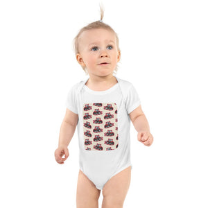 Furrow & Fields Baby Bodysuit White / 12 months Baby Massey Ferguson 6255 Tractor Bodysuit – Cream Pattern Quality Farmers Merch