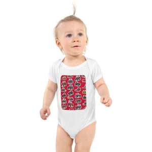 Furrow & Fields Baby Bodysuit White / 12 months Baby Massey Ferguson Tractors Bodysuit – Red Pattern Quality Farmers Merch