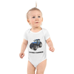 Furrow & Fields Baby Bodysuit White / 12 months Baby New Holland TM 155 Tractor Bodysuit – Future Farmer Quality Farmers Merch