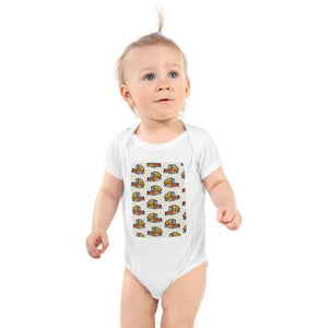 Furrow & Fields Baby Bodysuit White / 12 months Baby New Holland TX66 Combine Bodysuit – Cream Pattern Quality Farmers Merch