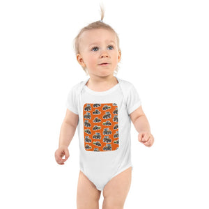 Furrow & Fields Baby Bodysuit White / 12 months Baby Renault Tractors Bodysuit – Orange Pattern Quality Farmers Merch