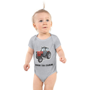 Furrow & Fields Baby Bodysuit Heather / 12 months Baby Massey Ferguson 390T Tractor Bodysuit – Born to Farm Quality Farmers Merch