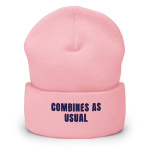 Furrow & Fields Baby Pink Combines as Usual | Cuffed Beanie Quality Farmers Merch